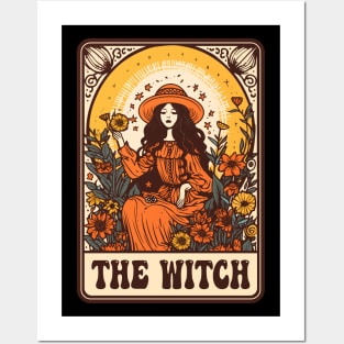 The Witch Tarot Groovy Vintage Halloween Plant Lover Posters and Art